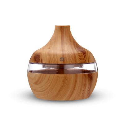 China Colorful Household 300ML Wood Grain LED Light Aromatherapy Machine Home Night Humidifier for sale