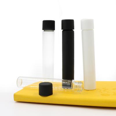 China Wholesale Cosmetic 32ml round essential oil packaging tube glass bottle with screw plastic lid for sale