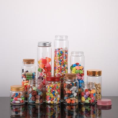 China Wholesale 5ml 7ml 10ml 14ml Viable Mini Transparent Screw Empty Aluminum Lid Around Candy Glass Bottle for sale