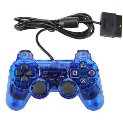 China VIBRATION MOTOR Wired Gamepad For Ps2 Wired Crystaly Blue Game Controller In Dual Vibration With Snowflake Buttons for sale