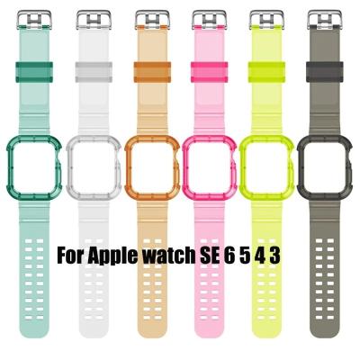 China Jelly Clear Transparent TPU Flexible Watch Strap Band For Apple Watch 42mm 44mm 38mm 40mm for sale