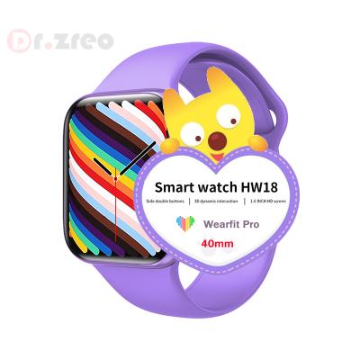 China Waterproof Custom Smartwatch HW18 Serie 7 Fitness Tracker Blood Pressure Wallpaper 40mm IWO Smart Watch Reloj Inteligente BT 5.2 MP3 Playback for sale