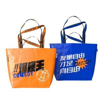 China Reusable Polypropylene Handle PP Woven Sack Wholesale Packaging Shopping Tote Bag for sale