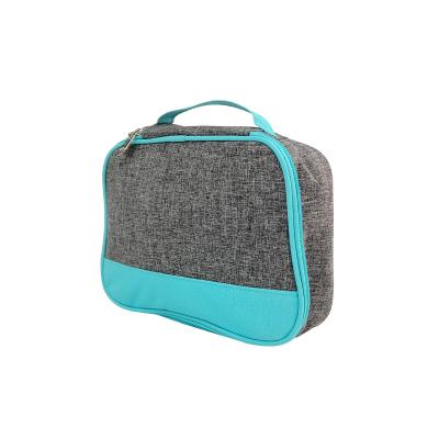 China Gray Stain Cloth Storage Bag Washable Sustainable Cosmetics Bag Camping With Zipper With Mesh Pocket For Travel for sale