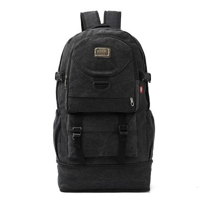 China Large Capacity Male Outdoor Canvas Rucksack Duffel Bag Daily Travel Duffel Bag Hiking Female Mountaineering Bag for sale