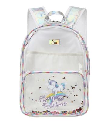 China Holographic TPU Daily Life Backpack Clear Kids Little Girls Backpack For School Teenager School Bags for sale