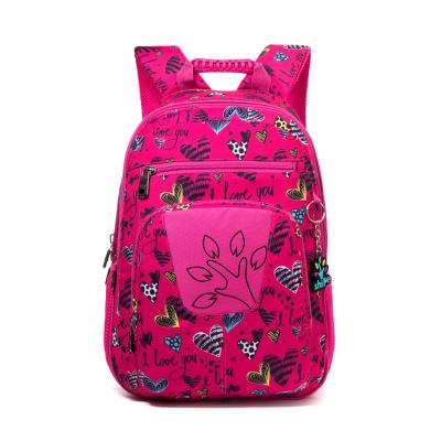 China Hot Selling Waterproof Multifunctional Inner Pocket Rose Heart Shape Backpacks Bag For Girl School for sale