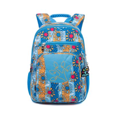 China Custom Made Waterproof Flower Leisure Travel Backpack Blue Floral School Bag Waterproof For Gril for sale