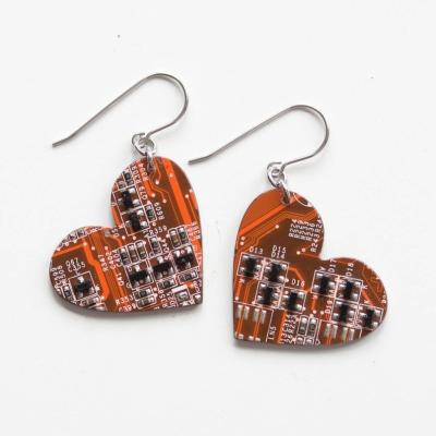 China Future Cyberpunk Punk Electronic Disco Earrings Y2K Sense Heart Shape Pedant Earring Jewelry For Women for sale