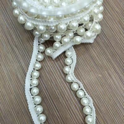 China 2021 New Arrival Garment Accessories Viable Decoration 4MM 5MM 6MM Beaded Strip for sale