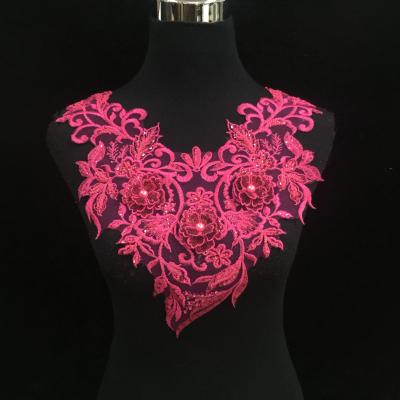 China 2020 Fashion Sustainable Custom Sequin Embroidery Women Handmade Beaded Mesh Necklace for sale