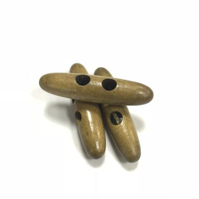 China Dry Cleaning Fashion Two Holes High Grade Natural Environmental Friendly Wooden Toggle Button for sale