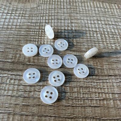 China 10mm 11.5mm Brand 4 Holes Custom Viable Resin 12.5mm Polyester Material Man Shirt Buttons With LOGO for sale