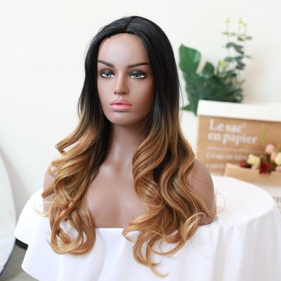 China Super Wave Synthetic Lace Front Wig With Baby Hair Transparent Body Wave Lace Wigs For Women Black Ginger Blonde Wig Deep Wave WI for sale