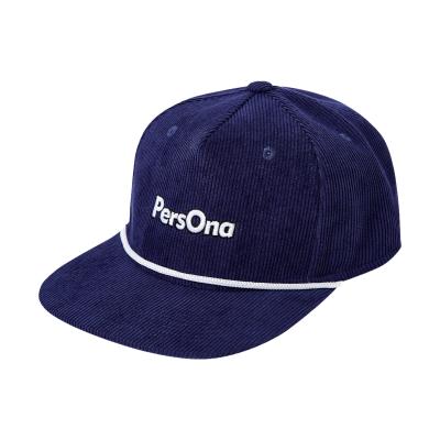 China Factory Structured Rope Custom Corduroy Hat Embroidery Snapback Cap Hats In Bulk for sale