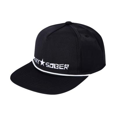 中国 Sun Protect Design Your Own Custom Hat Low Moq Sanback Cap Rope Nylon Black Bulk Snapback Hats 販売のため