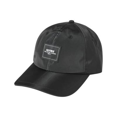 China Black Custom Stain Caps Woven Logo Hat Wholesale Unisex Sports Baseball Cap for sale