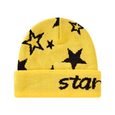 China Wholesale Customize 100% Acrylic Beanie Hat Custom Unisex Knit Jacquard Beanie for sale