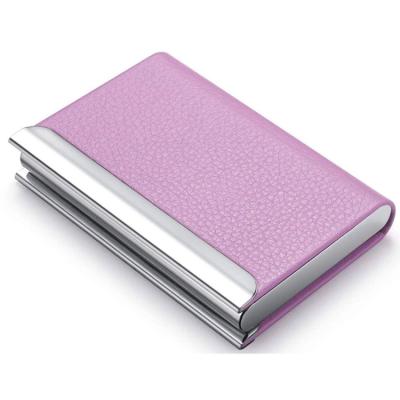 China Fashion Fancy Personalized Metal Stainless Steel PU Leather Wallet Rose Card Holder Women for sale