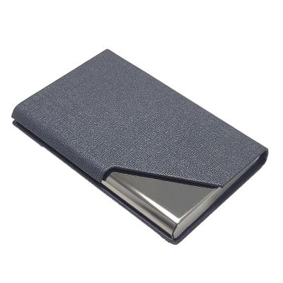 China Fashion Personalized Stainless Steel PU Leather Case Magnetic Custom Card Holder for sale