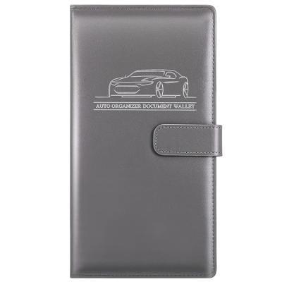 China Waterproof Custom Magnetic Leather Auto Car Registration Insurance Driver License Card Holder for sale