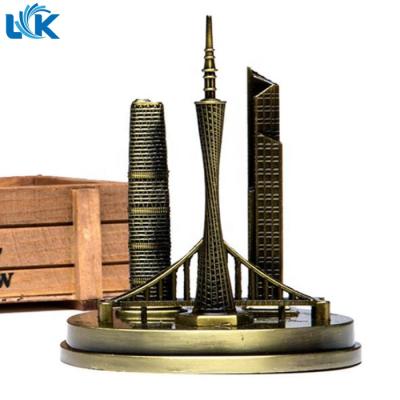 China China Metal Souvenirs Antique Township Bronze Landmark Buildings for sale