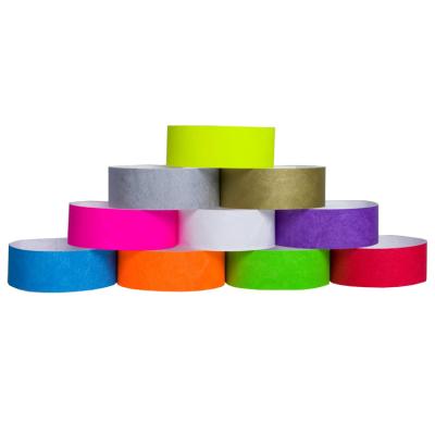 China Promotional Cheap Customized Printing 2022 Multi Colors Eco - Friendly Disposable Waterproof Tyvek Wristband Paper for sale