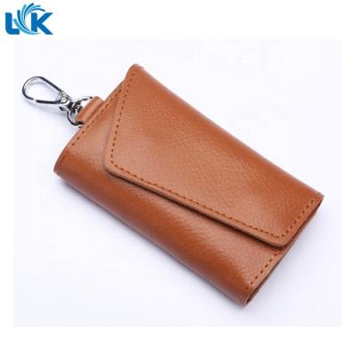 China Fashion Custom New Fancy Brown Multi Functional Unisex Genuine Leather Car Key Case for sale