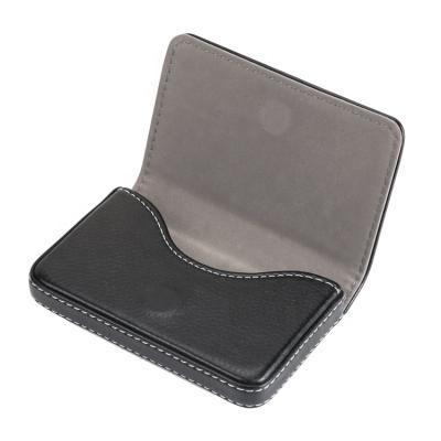 China Fashion Custom Black Color Magnetic Wallet Business Leather Card Holder for sale