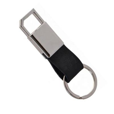 China 2021 Fashion Cheap Genuine Leather Black White Genuine Leather Key Chain Gift Trend VIP Business Car Gift Key Chain for sale