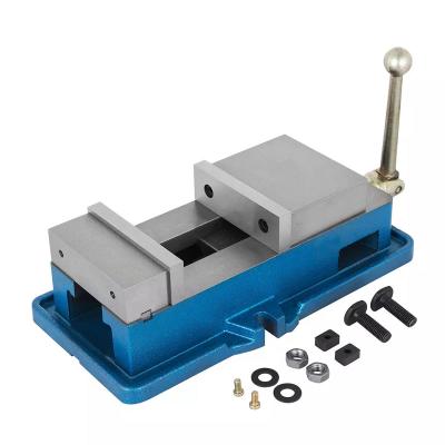 China Profile Folding Metal Hardened Bench Clamp Holding Lockdown Drill Milling Lock Down Vise With 360 Degree Swivel Base for sale