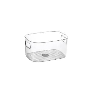 China Multifunctional Oval Plastic Transparent Freshness Preservation Storage Box For Kitchen Refrigerator Makeup Desk for sale