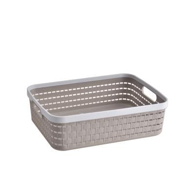 China Sustainable Multi-Functional Bathroom Home Plastic Snacks Toy Storage Baskets With Handle for sale