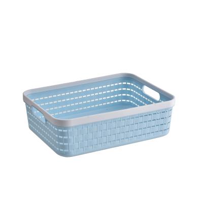 China Sustainable Multi-Functional Bathroom Home Plastic Snacks Toy Storage Baskets With Handle for sale