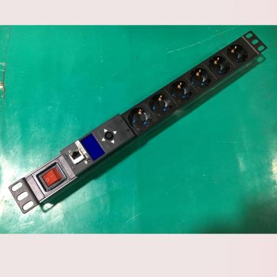 China 1U Rack Aluminum Plastic And Uninflammable Remote Contra PDU With Intelligent IP Module for sale