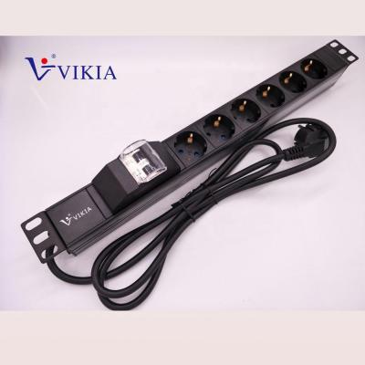 China 1U 6ways Ningbo Aluminum German Rack Type PDU for sale