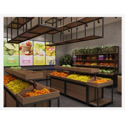 China Single Sided Fruit Rack Supermarket Fruit And Vegetable Display Rack for sale