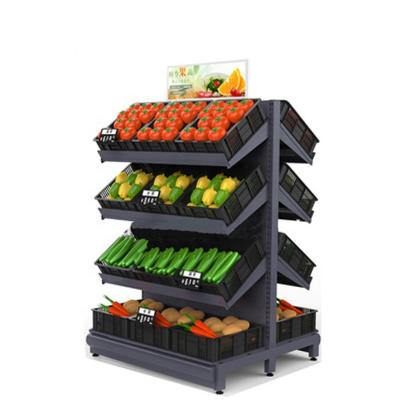 China Grocery store furniture shelves supermarket fruit and vegetable display rack popular single-sided design for sale