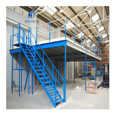 China Adjustable Shelf Height Steel Structure Platform Mezzanine Floor Stand For Site Office Use for sale