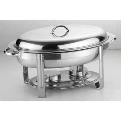 China Fast-shop Food Display Yard Hardware 6.8L Chafing Dish Oval Economical Stainless Steel Petri Dish Chafing Dish Set for sale