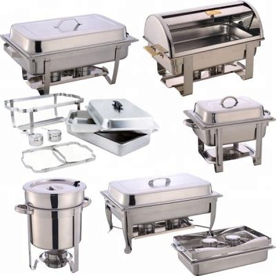 China 2021 Fast-shop food display buffet chafing dish most popular use fuel made in China for sale