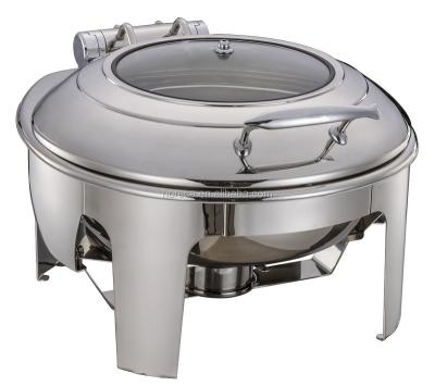 China Water Return System Good Quality 6.0L Round Chafing Dish With Soup Warmer for sale