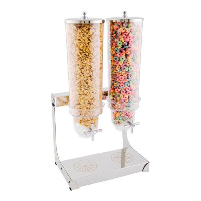 China Cereal Nuts Sugar Beans Hotel Buffet Triple Stainless Steel Cereal Dispenser Quadruple Seasoning Plastic Cereal Dispenser And Juice Dispenser for sale