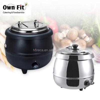 China Convenient Black 10L Sustainable Gas Food-Heating Electric Soup Kettle For Commercial Kitchen Use for sale