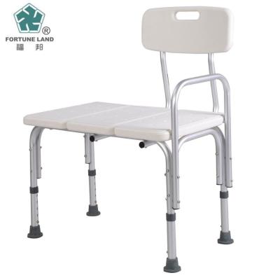 China Eco-friendly Low Price Bathtub Aluminum Alloy One-piece Adjustable Shower Chair With Removable Back for sale