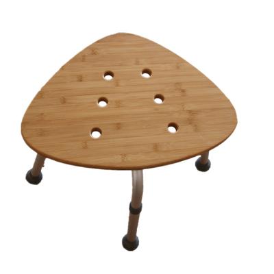 China Modern Medical Bamboo Bath Stool Seat For Elder Adjustable Shower Chair for sale