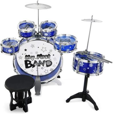 China PVC Adult Junior Sonor Mic Kids Miniature E 7 Piece Microphone Drum Set Musical Instruments for sale