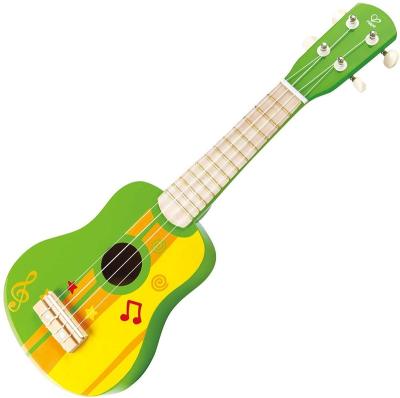 China Basswood Factory Toy Guitar Wooden Ukulele Instrument for Kids - Green for sale