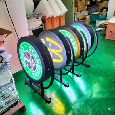 China Retail 4G/WiFi/USB Advertising Control P4.6 P5.9 P8 Double Side Outdoor Circle Led Sign for sale