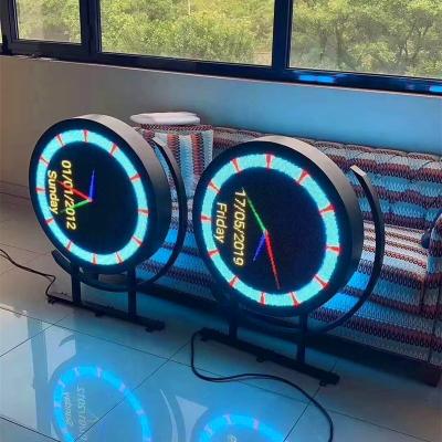 China Retail P4.6 P5.9 P8 outdoor smd double sided circle shape led screen for sale